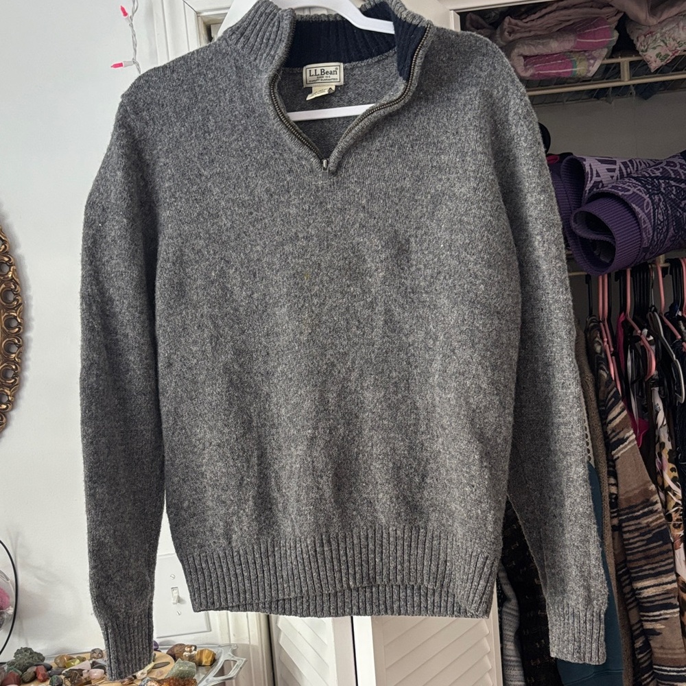 L.L. Bean Charcoal Zip-Up Men's Sweater